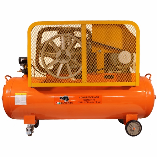 Bisonte SW102-170 ékszíjmeghajtású olajkenésű kompresszor (400V)