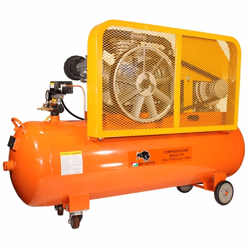Bisonte SW102-170 ékszíjmeghajtású olajkenésű kompresszor (400V)
