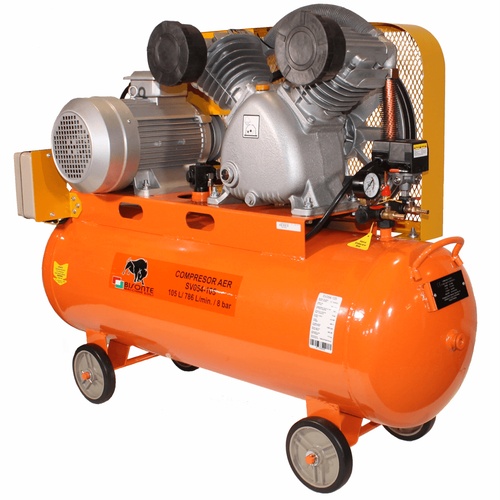 Bisonte SV054-105 ékszíjmeghajtású kompresszor (4kW, 105L, 8bar)